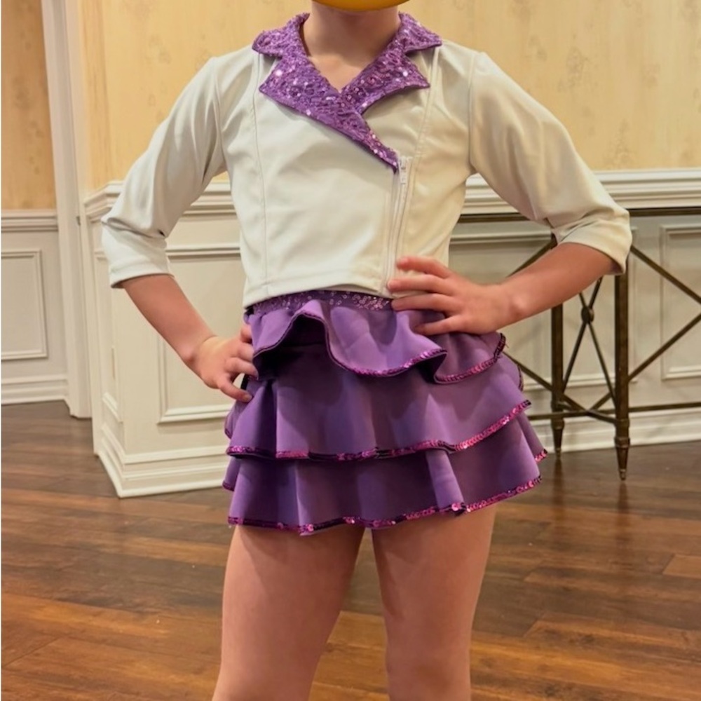 Weissman Purple and White Dance Costume